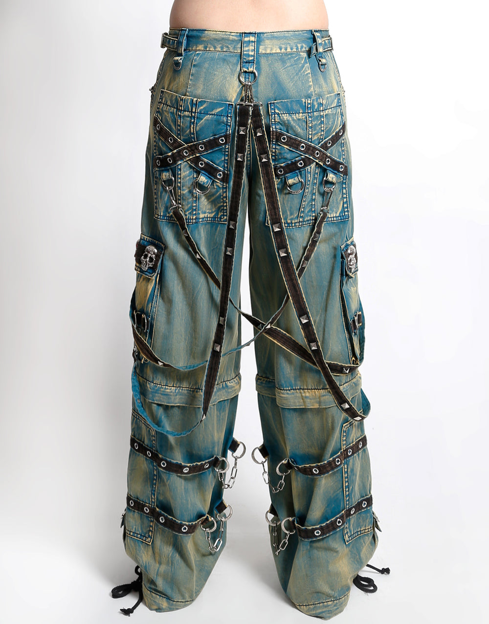 SKULL STUD PANT BLUE SKY WASH