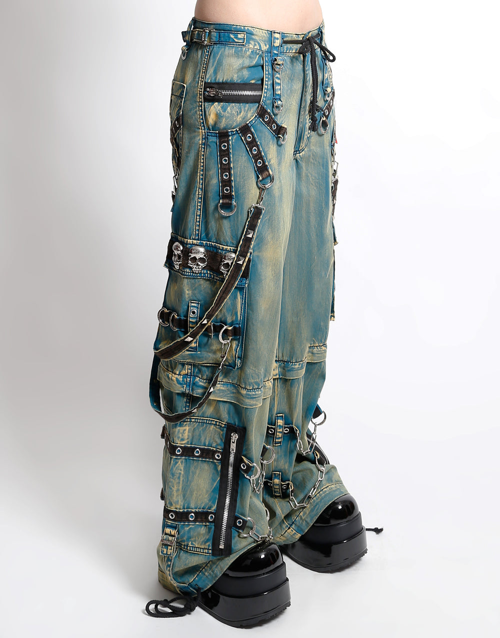 SKULL STUD PANT BLUE SKY WASH