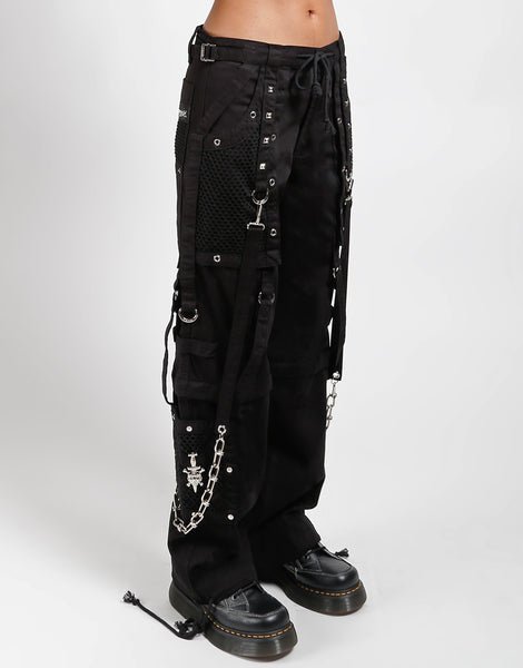 パンツ Obsidian Triple Black 8PKT Cargo Pant Obsidian Black Cargo Leather Pant - Guapi Clothing