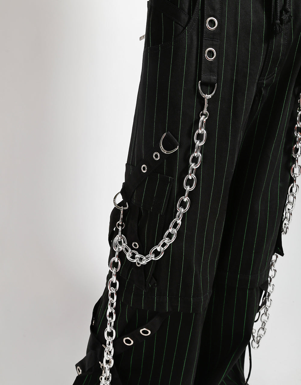 GODFATHER CHAIN PANT GREEN STRIPE