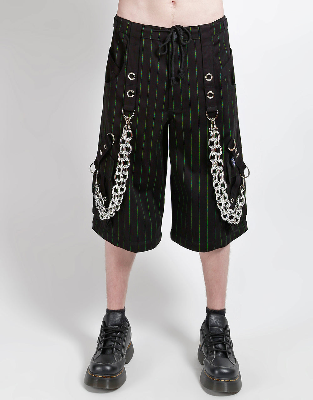GODFATHER CHAIN PANT GREEN STRIPE