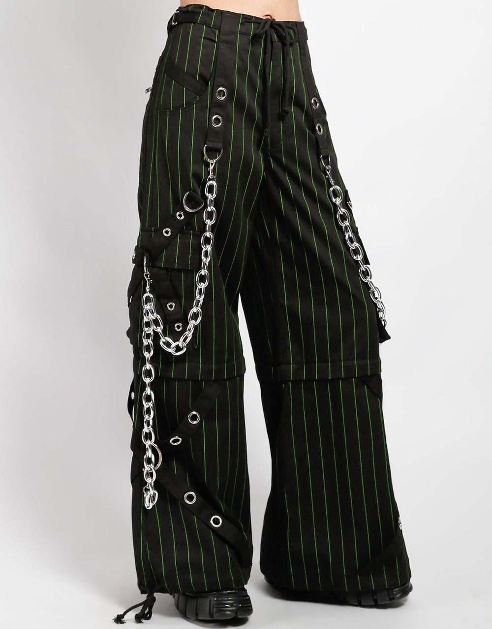 GODFATHER CHAIN PANT GREEN STRIPE