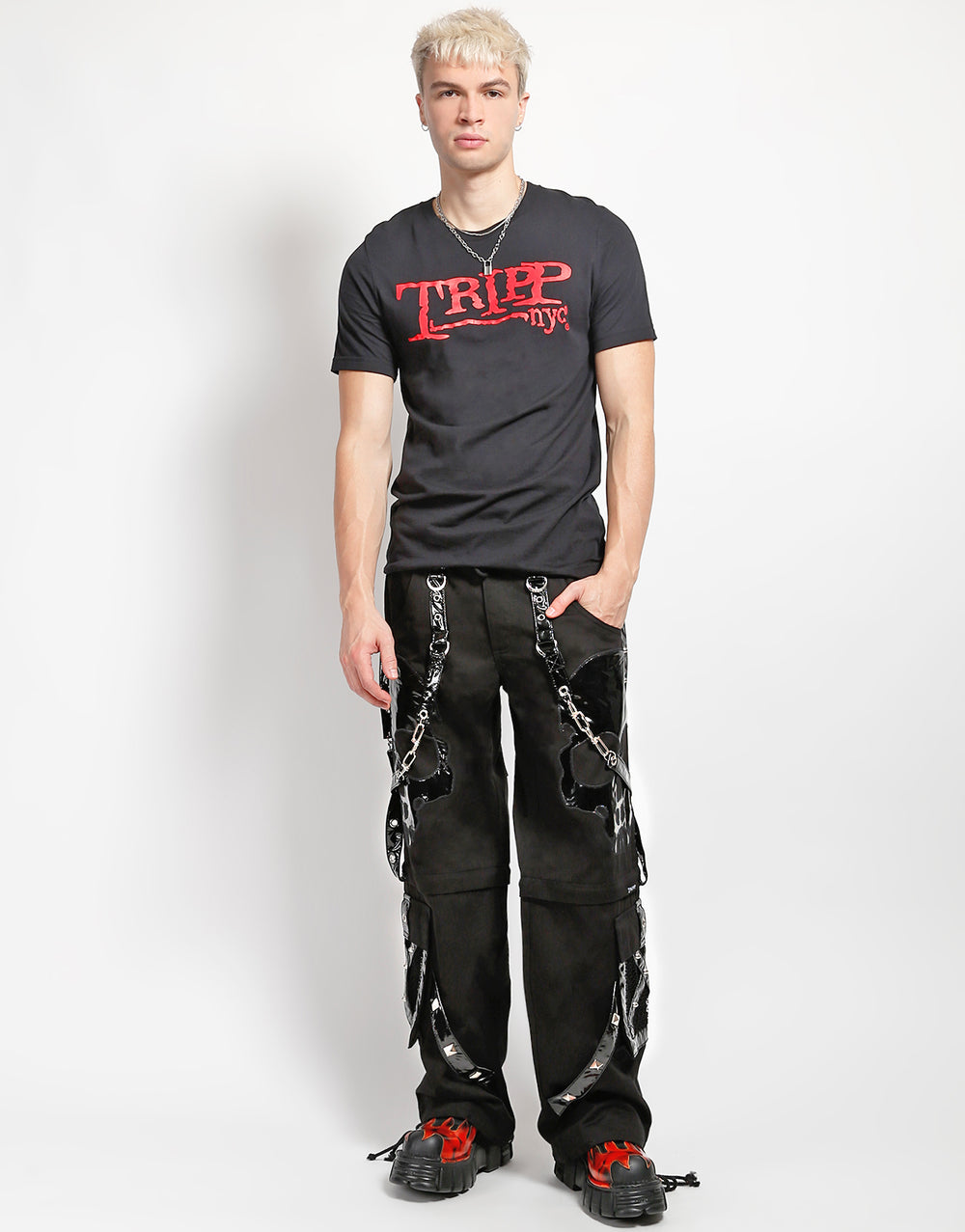 SCARE DARK STREET PANT BLACK PVC SKULL