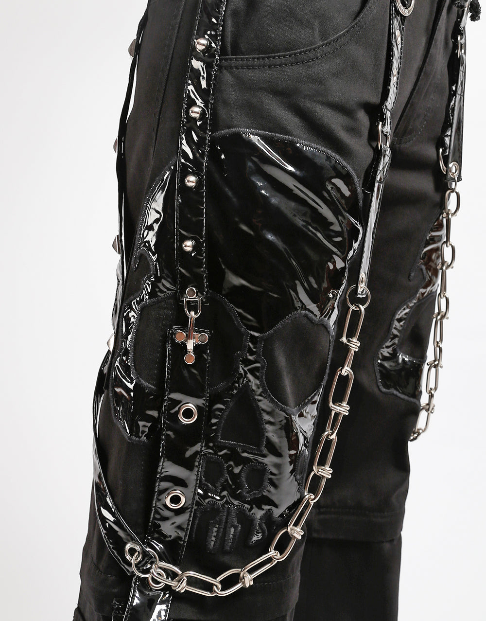 SCARE DARK STREET PANT BLACK PVC SKULL