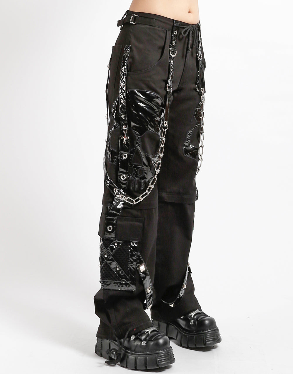 SCARE DARK STREET PANT BLACK PVC SKULL