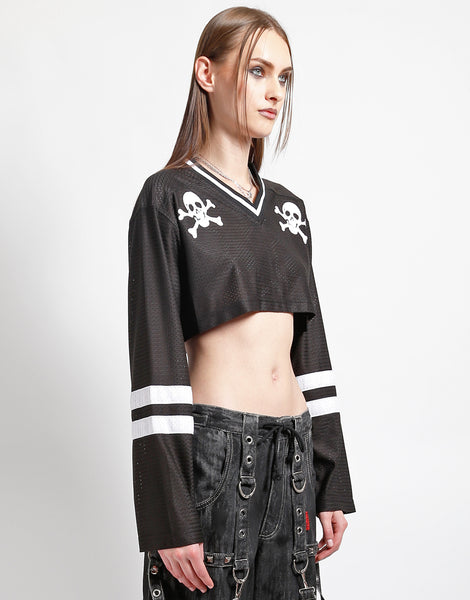 melt the lady　cropped jersey ll　bk×gry CROPPED JERSEY GREY – DISAGREE