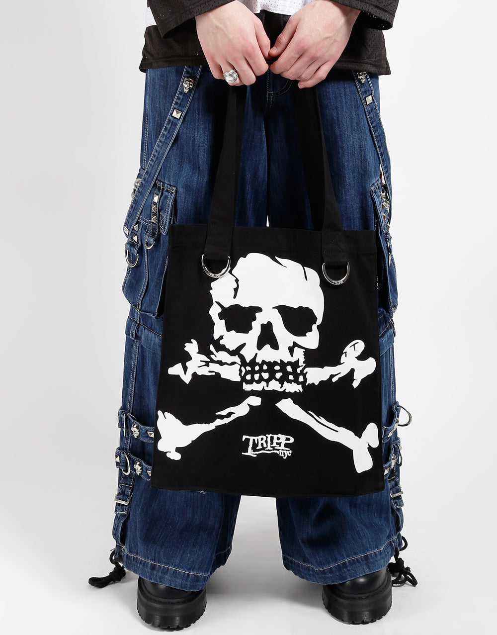 BIG WHITE SKULL LOGO TOTE