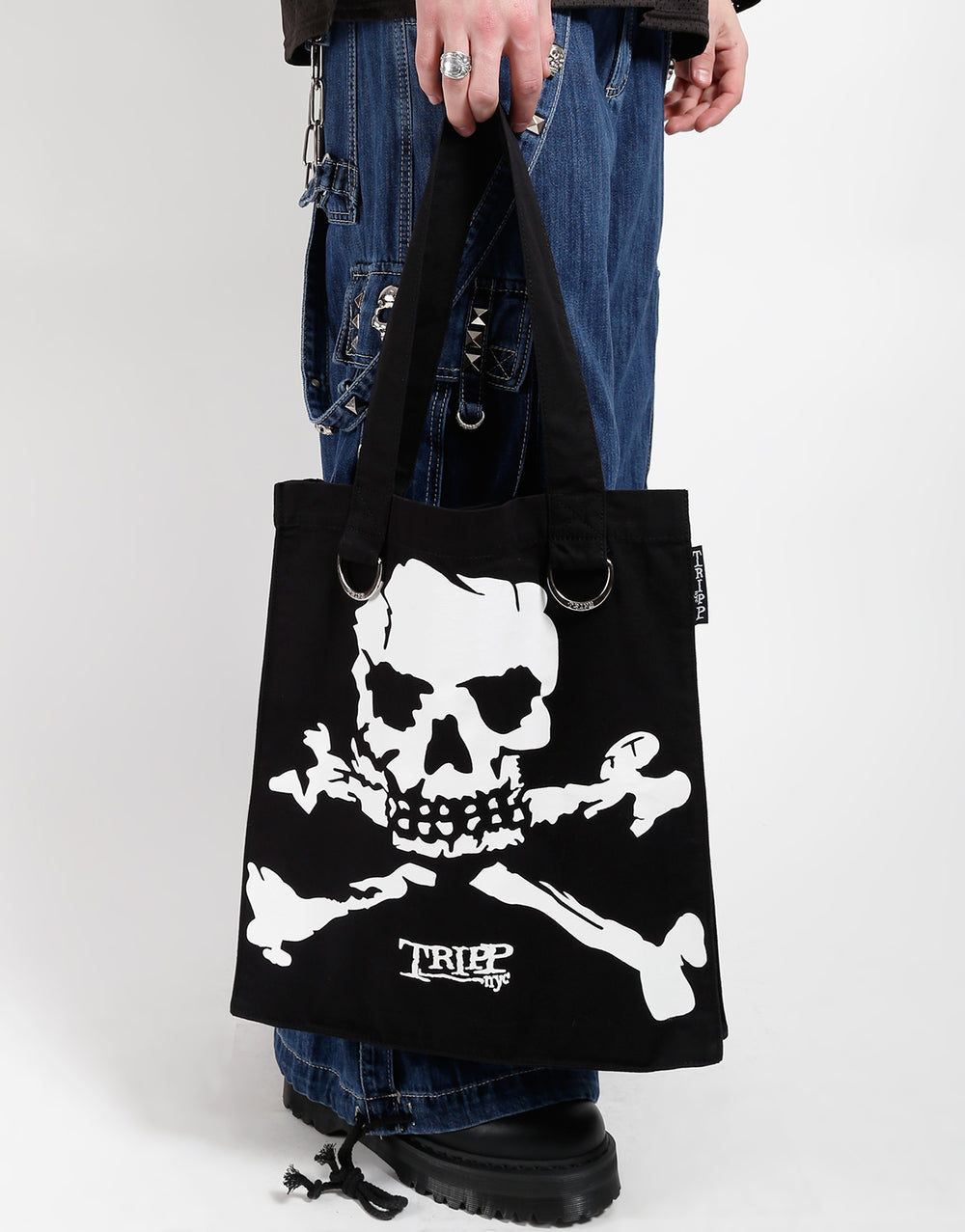 BIG WHITE SKULL LOGO TOTE