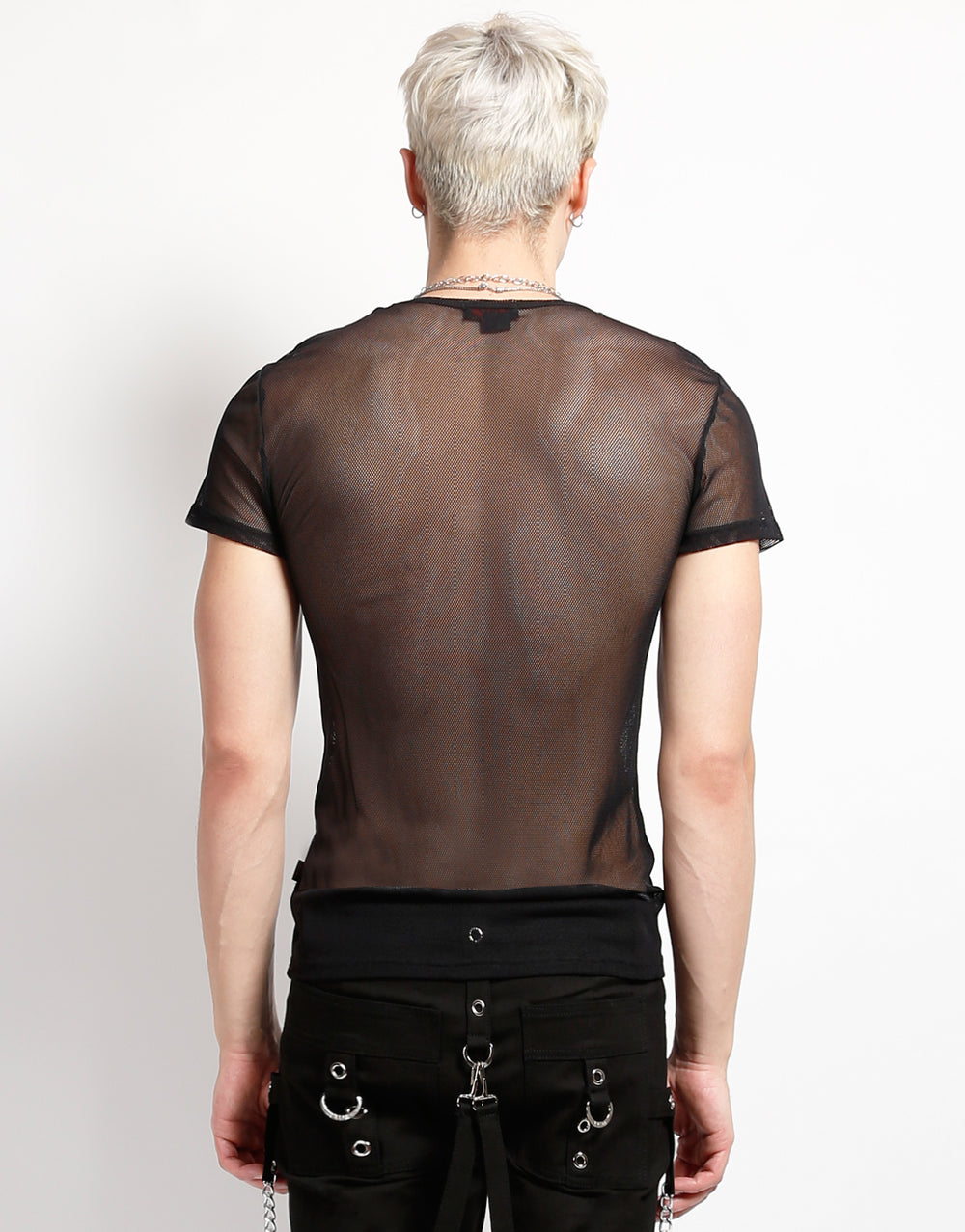 SHORT SLEEVE FISHNET BLACK