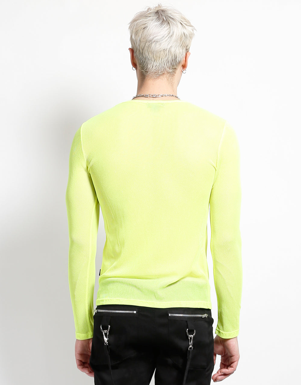 MENS LONG SLEEVE FISHNET LIME