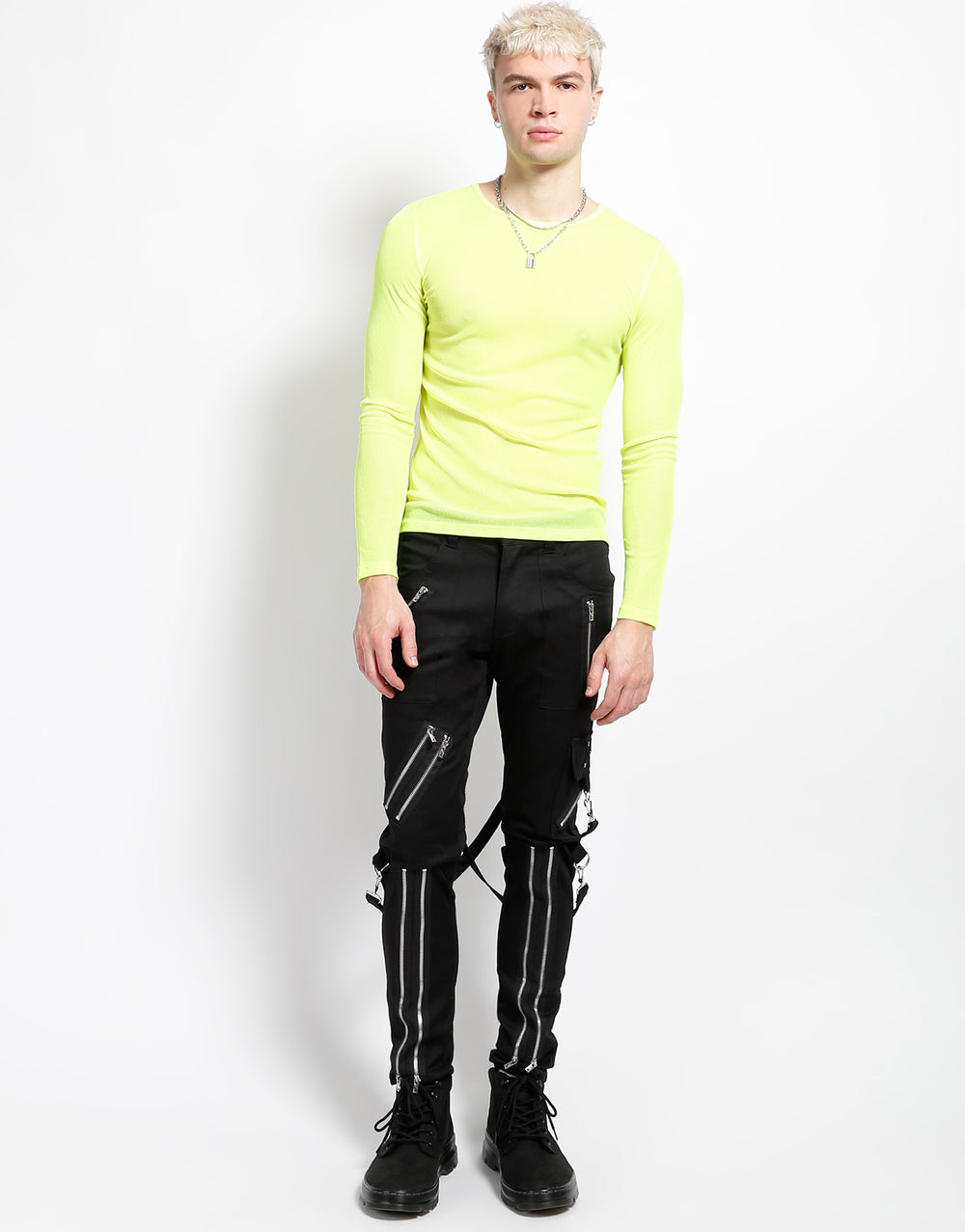 MENS LONG SLEEVE FISHNET LIME