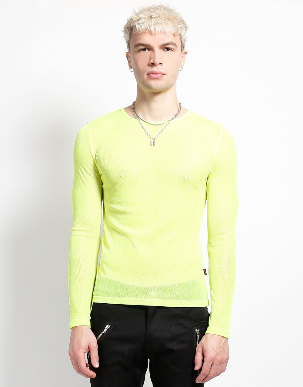 MENS LONG SLEEVE FISHNET LIME