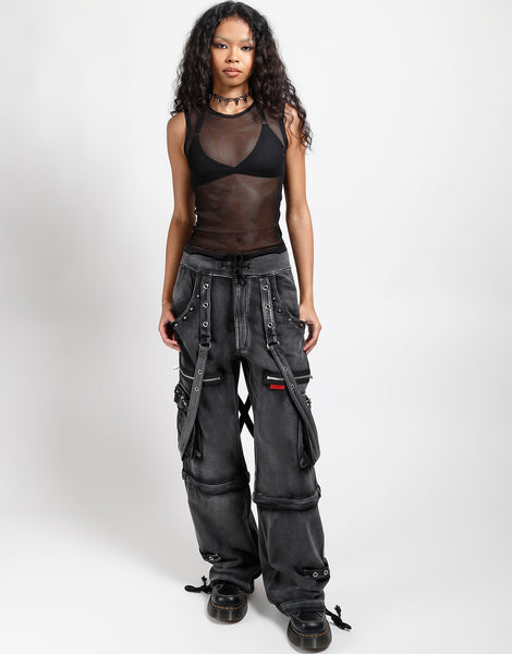 melt the lady tuck sweat pants【black】 TRIPP NYC - CRUSH SWEAT PANT - MECHANIC WASH