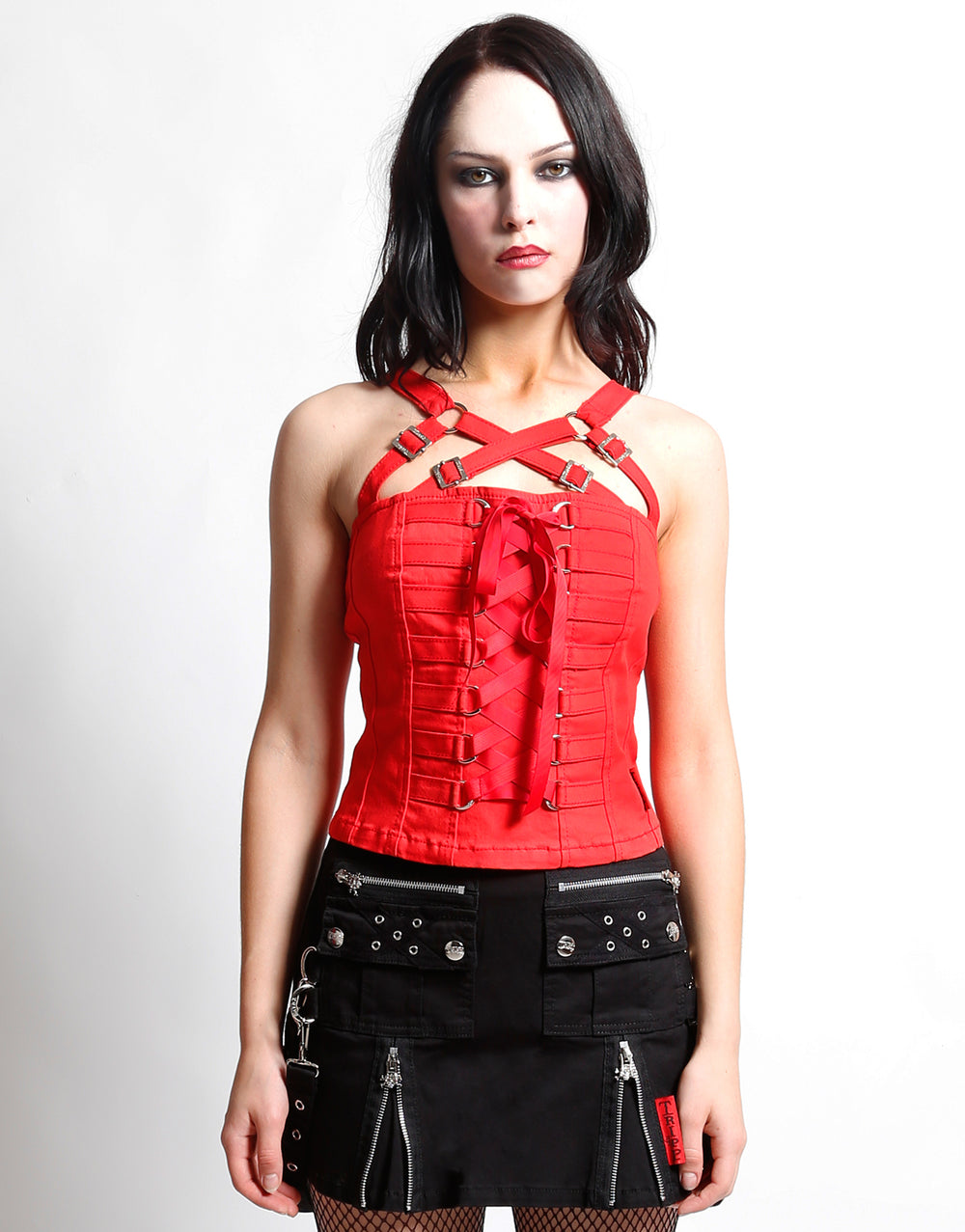 LACED UP CORSET RED