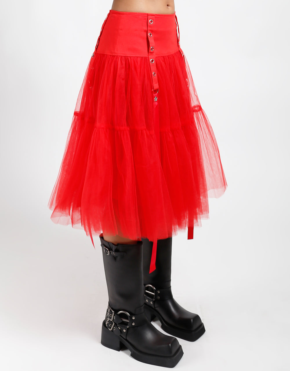 TUTU RIBBON TULLE SKIRT RED