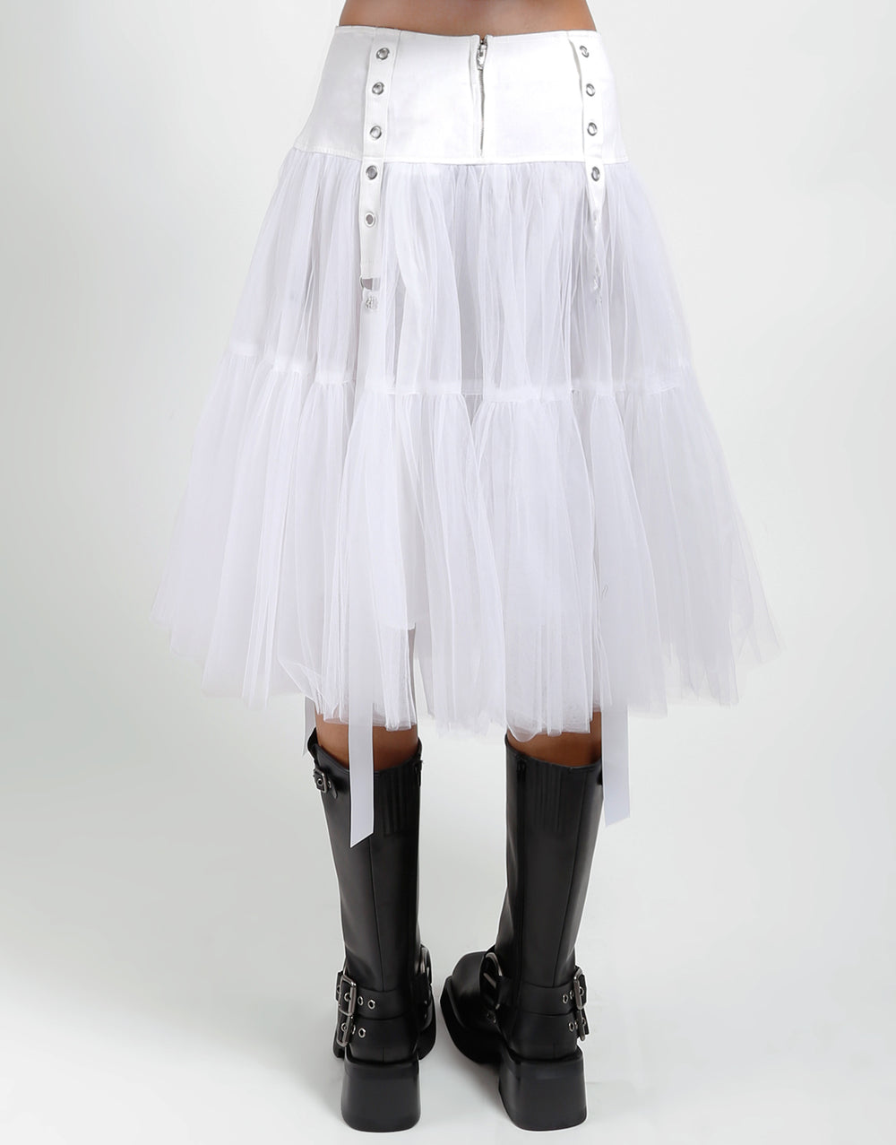 TUTU RIBBON TULLE SKIRT WHT