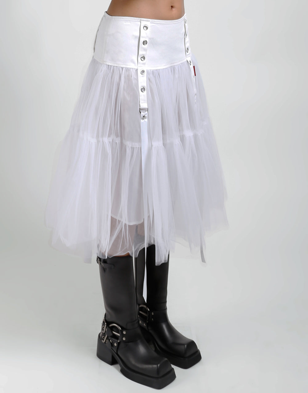 TUTU RIBBON TULLE SKIRT WHT