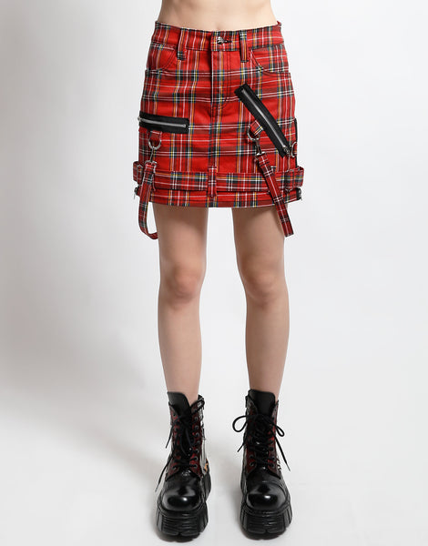【TRIPP NYC】PLEATED BONDAGE SKIRT TRIPP NYC - DENIM PLEATED BONDAGE SKIRT