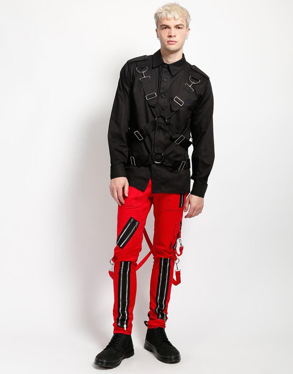 CLASSIC SLIM LEG BONDAGE PANT RED