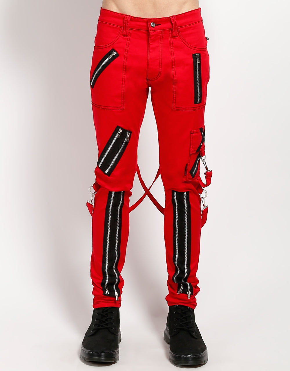 CLASSIC SLIM LEG BONDAGE PANT RED