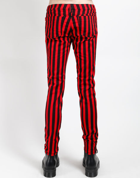 Red and black hot sale striped jeans