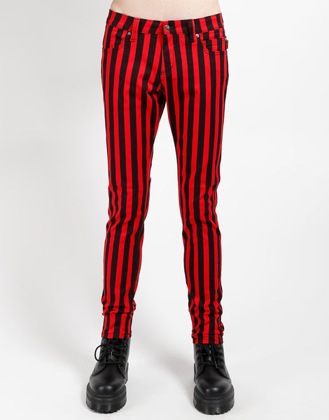 TRIPP NYC ROCKER JEAN MEDIUM BLK RED STRIPE