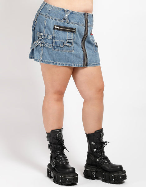 TRIPP NYC - CURVE MEGA RING SKIRT LIGHT INDIGO DENIM TRIPP NYC - CURVE MEGA RING SKIRT LIGHT INDIGO DENIM