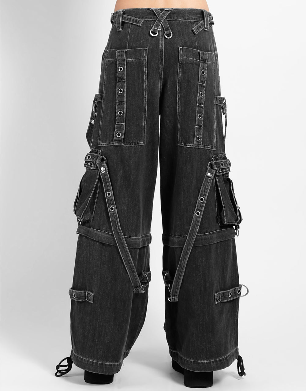 DENIM STRAP PANT BLACK