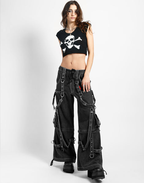 TRIPP NYC - DENIM STRAP PANT BLACK