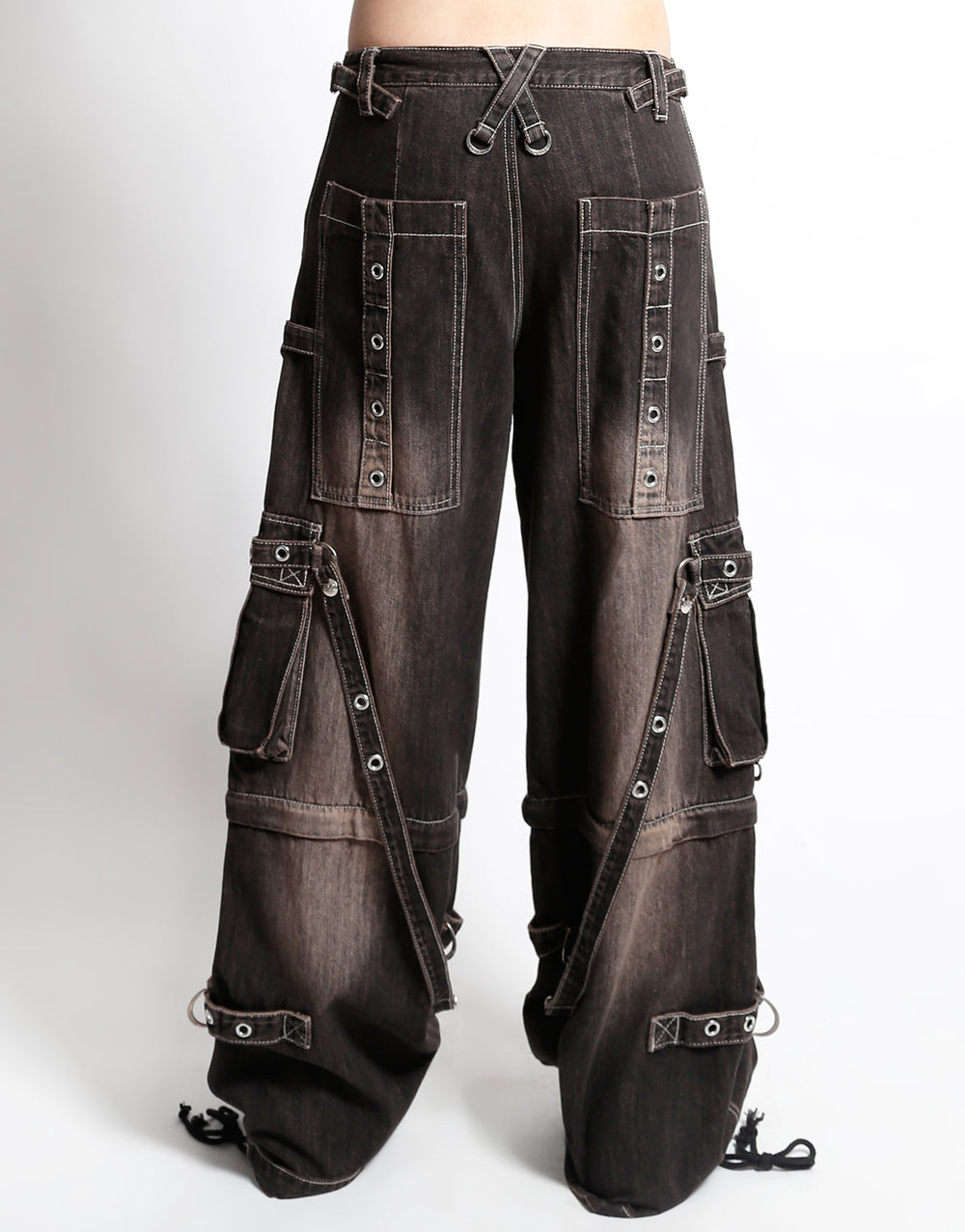 DENIM STRAP PANT BLACK DIRTY WASH