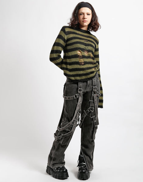Gothic Men's Black Tripp Harness Pants: Embrace Your Individuality