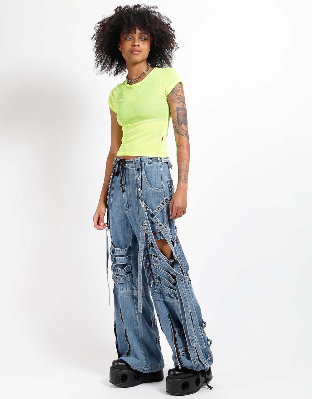 SUPER CUT OUT PANT LIGHT BLUE DENIM