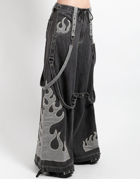 TRIPP NYC - FLAME DARK STREET PANT BLACK DENIM