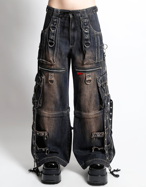 TRIPP NYC - X-STRAP PANT DIRTY WASH BLUE DENIM