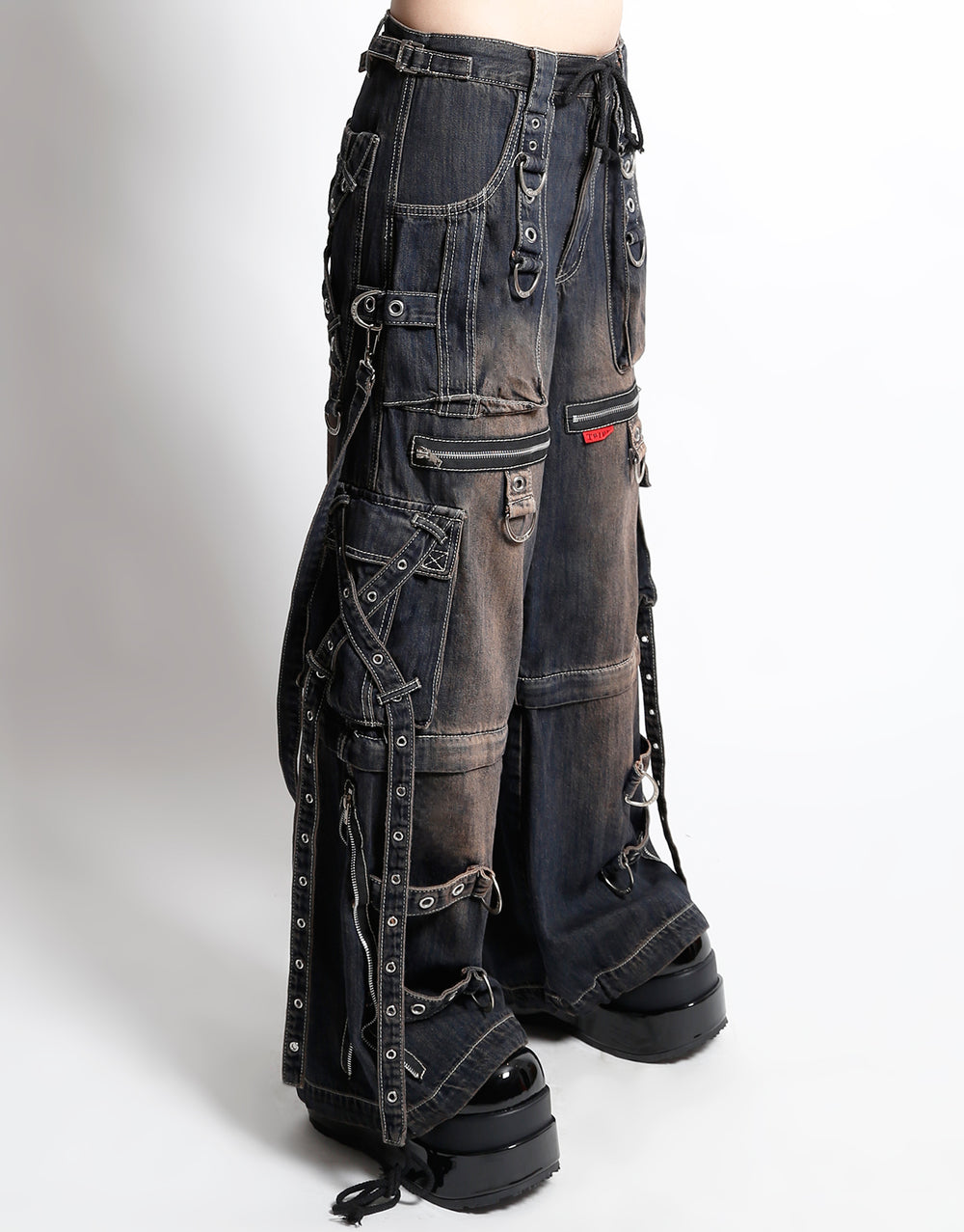 X-STRAP PANT DIRTY WASH BLUE DENIM