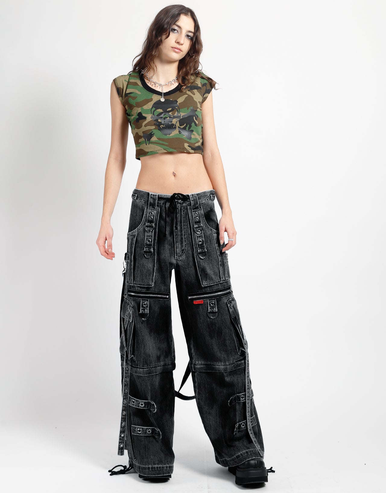 X-STRAP PANT BLACK INK WASH DENIM