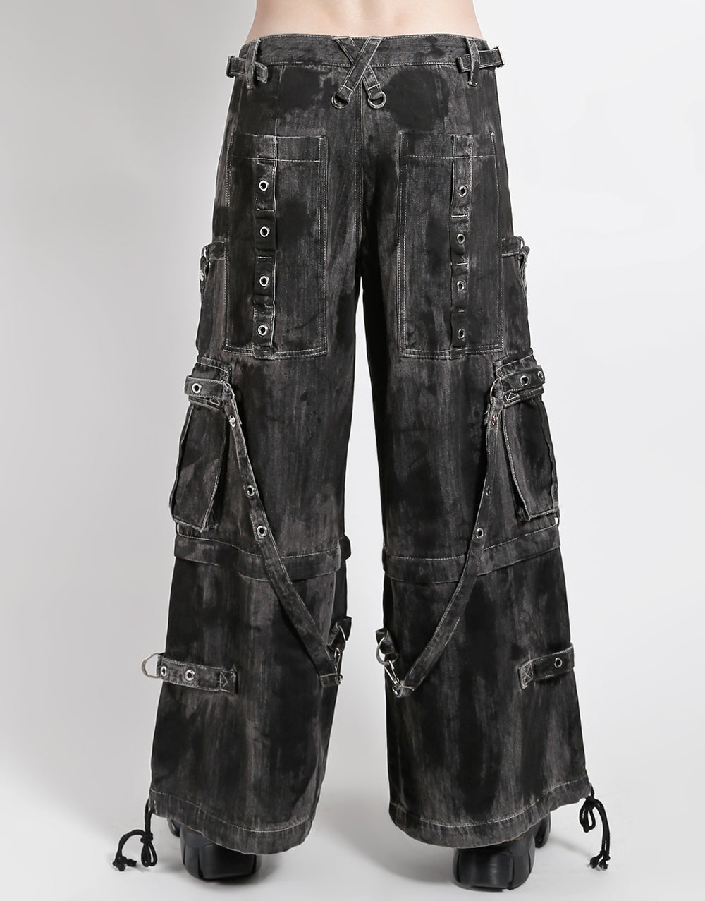 DENIM STRAP PANT BLACK INK WASH