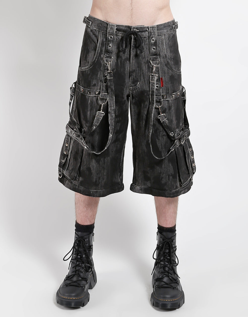 DENIM STRAP PANT BLACK INK WASH