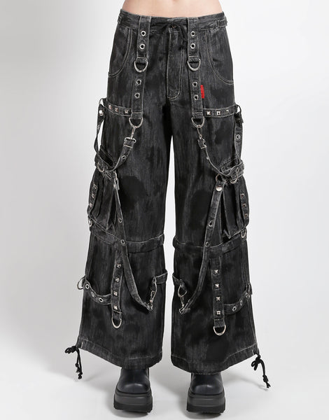 パンツ TRIPP NYC LOCK UP DENIM PANT STORM WASH TRIPP NYC - DENIM STRAP PANT BLACK INK WASH