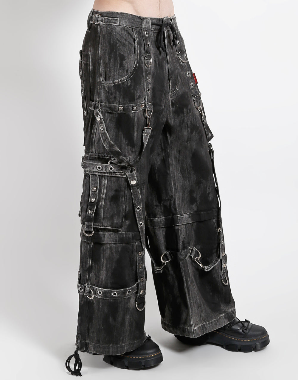 DENIM STRAP PANT BLACK INK WASH