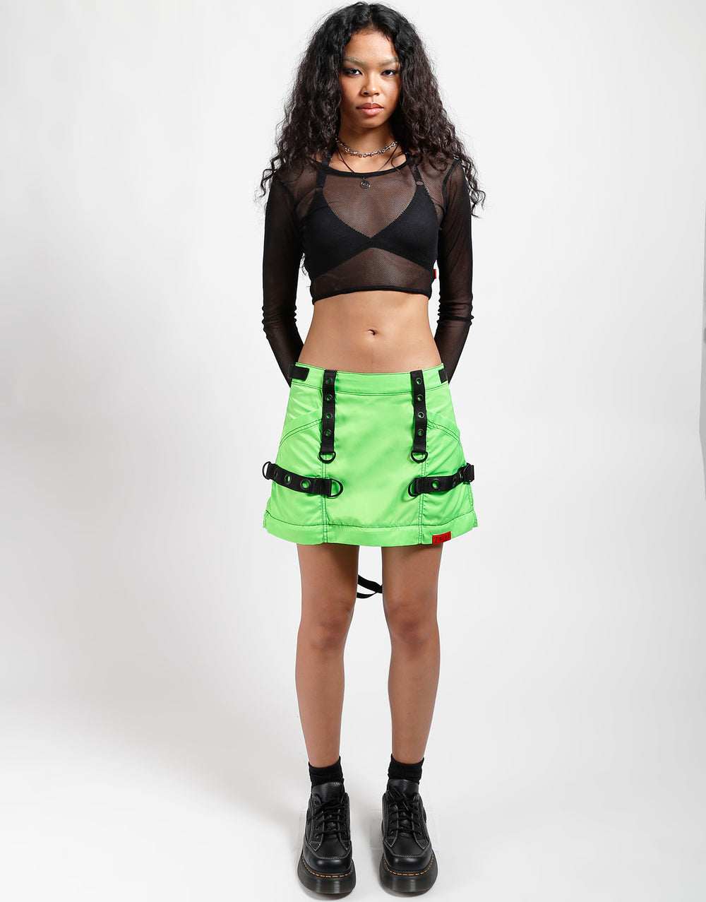 ZIP OFF MEGA NYLON SKIRT NEON LIME