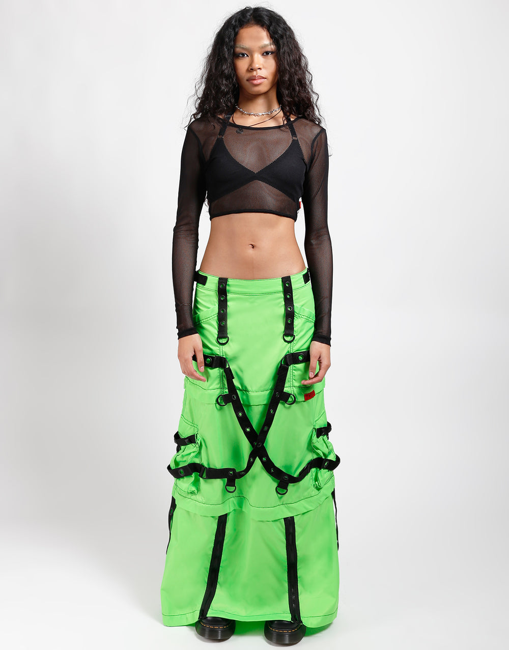 ZIP OFF MEGA NYLON SKIRT NEON LIME