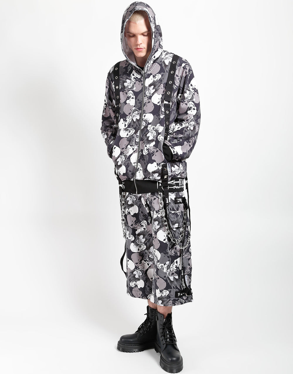 TRIPP NYC X DEATH NOTE - RYUK SKULL CAMO FULL ZIP HOODIE