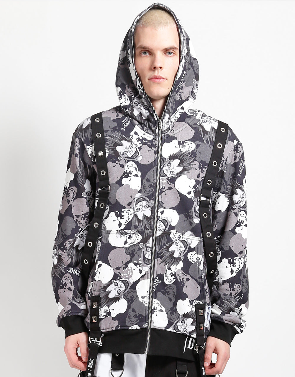 TRIPP NYC X DEATH NOTE - RYUK SKULL CAMO FULL ZIP HOODIE