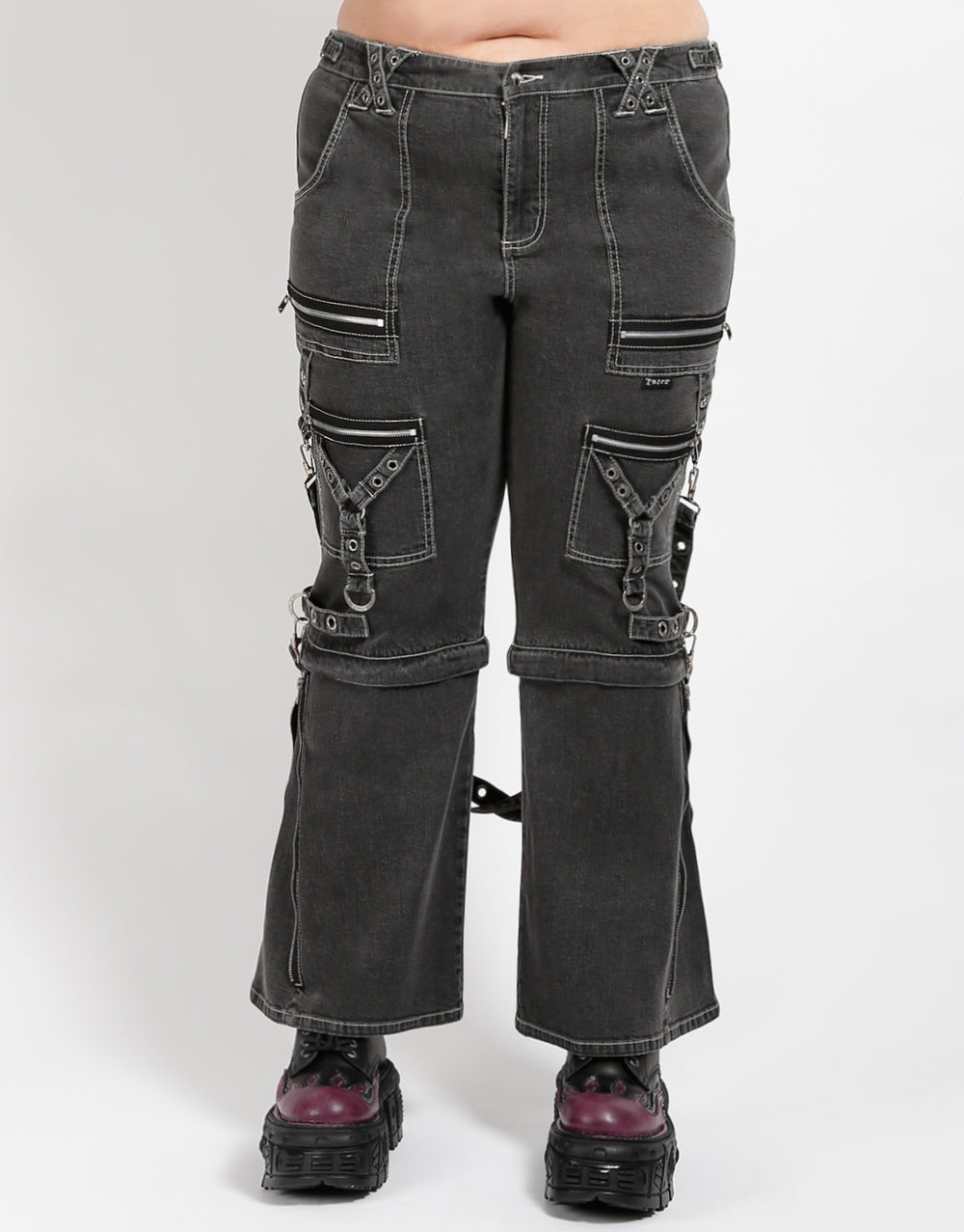 CURVE ZIP TO ZIP PANT BLACK DENIM