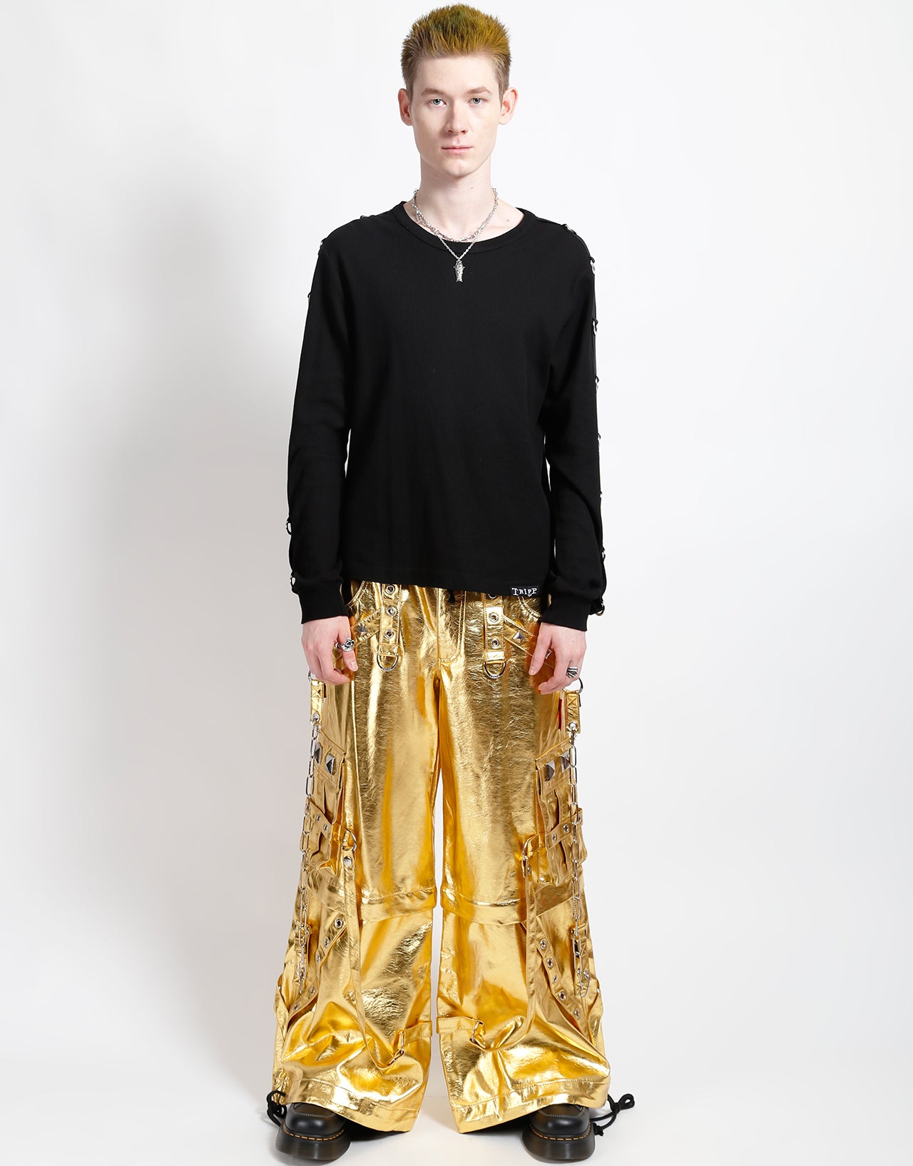 METALLIC GOLD STAR POWER PANT