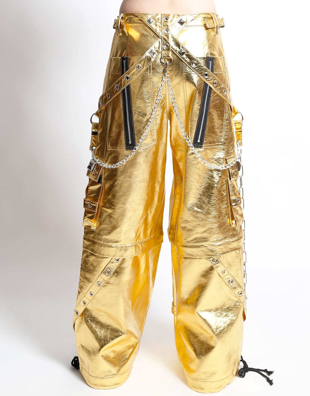 METALLIC GOLD STAR POWER PANT