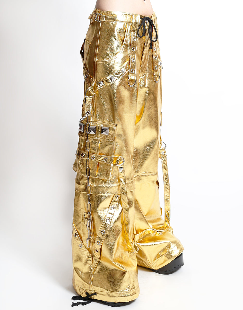 METALLIC GOLD STAR POWER PANT