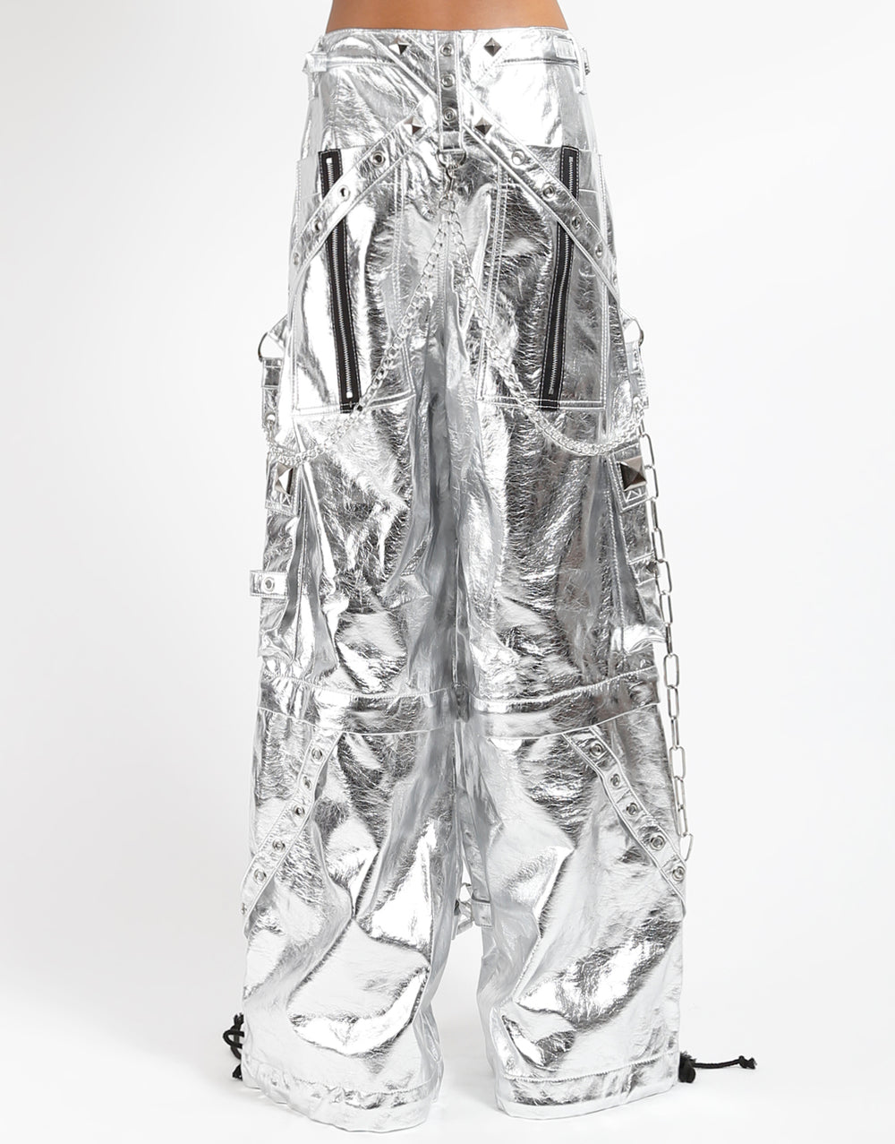 METALLIC SILVER STAR POWER PANT