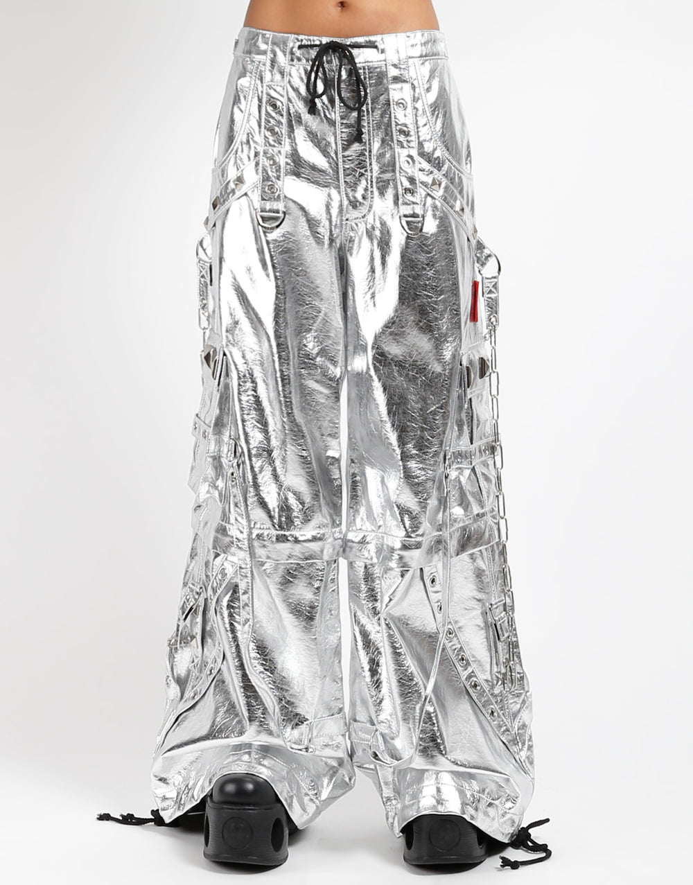 METALLIC SILVER STAR POWER PANT